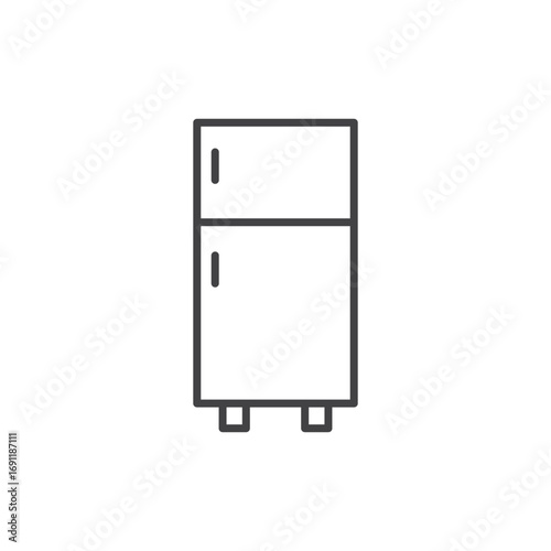 Fridge icon stroke liner version on white background