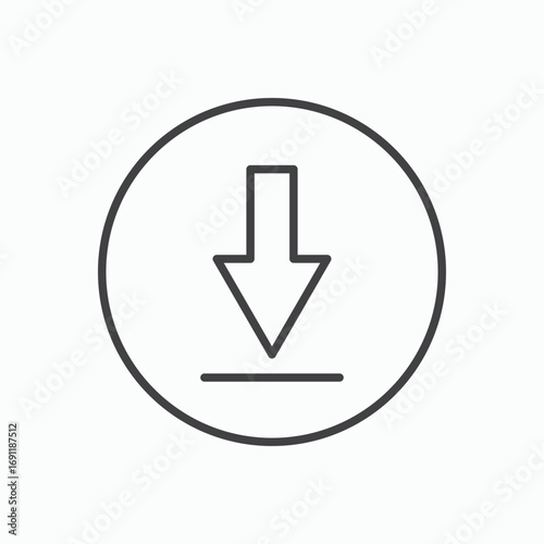 Download icon stroke liner version on white background