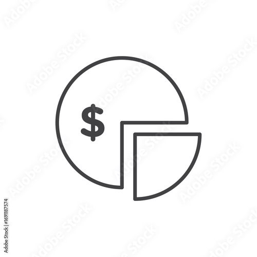 Dividend icon stroke liner version on white background