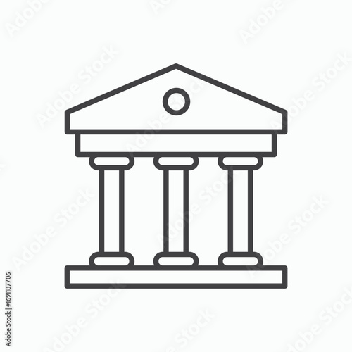 Court icon stroke liner version on white background