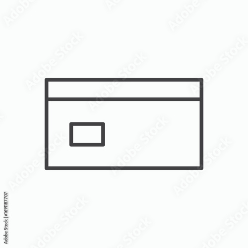 Credit card icon stroke liner version on white background