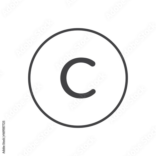 Copyright icon stroke liner version on white background