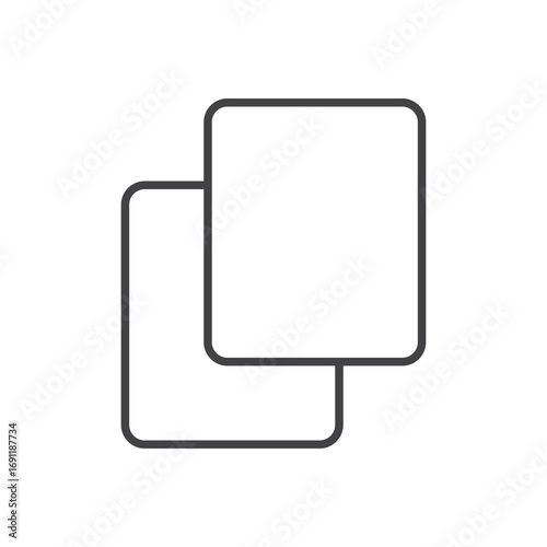Copy icon stroke liner version on white background