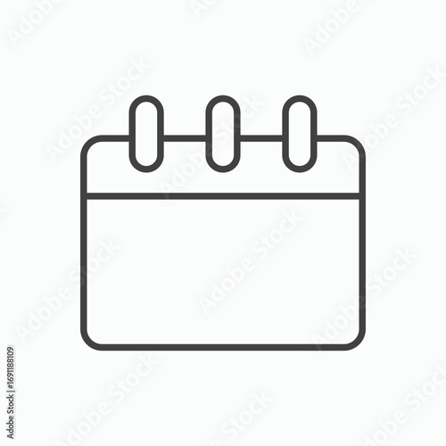 Calendar icon stroke liner version on white background