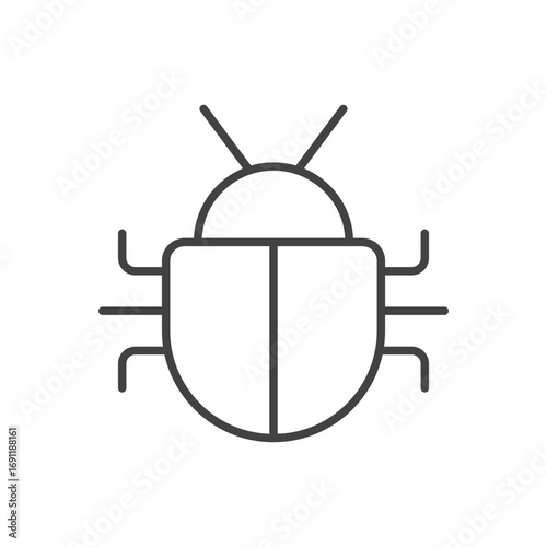 Bug icon stroke liner version on white background