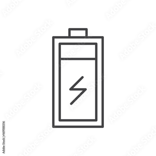 Battery icon stroke liner version on white background
