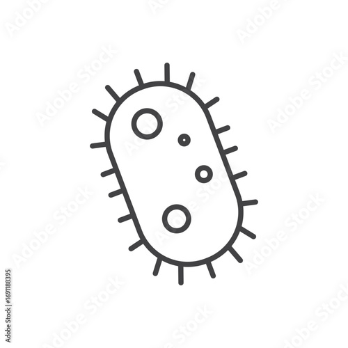 Bacteria icon stroke liner version on white background