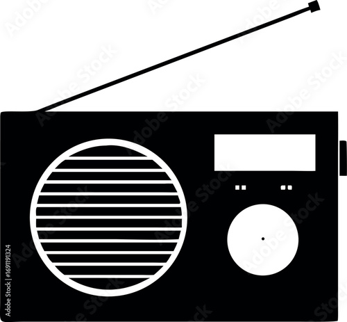 Radio icon in flat style. FM broadcast vector illustration