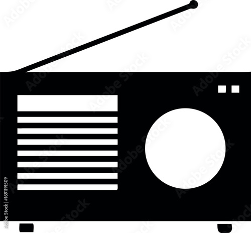 Radio icon in flat style. FM broadcast vector illustration