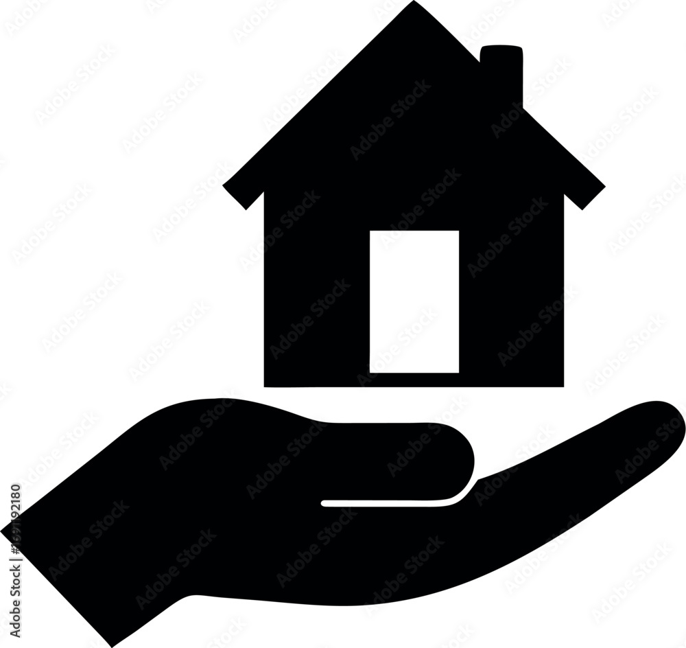 Naklejka premium Home care icon in flat style vector