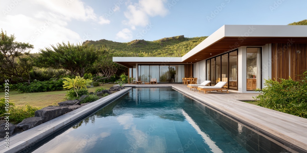 Obraz premium Large house with a pool and a patio