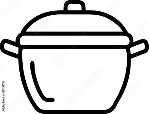 Сooking pot icon in flat style. Saucepan vector illustration