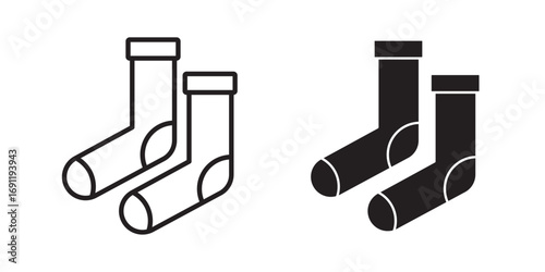 Winter Socks Pattern icon. Vector illustration with stroke and fill on a white background.