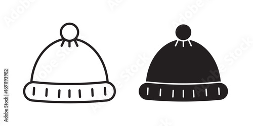 Wool Cap icon . for graphic, web, logo, app, UI. Vector illustration with stroke and fill on a white background.
