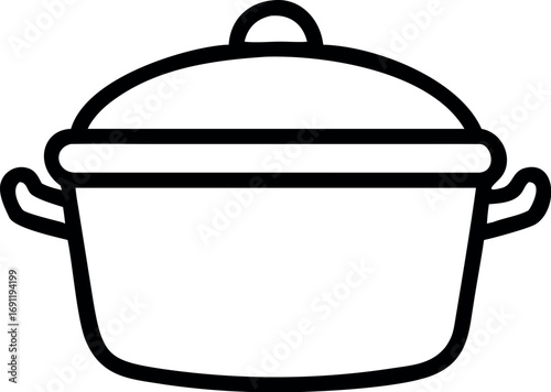 Сooking pot icon in flat style. Saucepan vector illustration