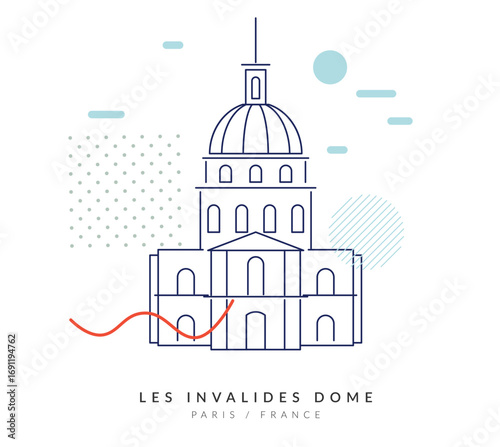 The Dome des Invalides - Paris, France - Stock Illustration