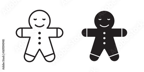 Gingerbread Man .Vector illustration with stroke and fill on a white background.