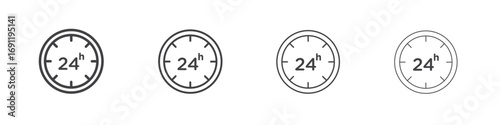 24 Hrs icons vector graphics for web designs