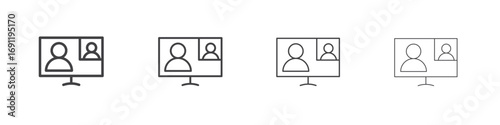 Video chat icons vector graphics for web designs