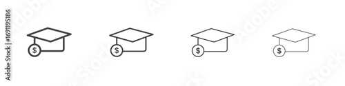Scholarship fund icons vector graphics for web designs