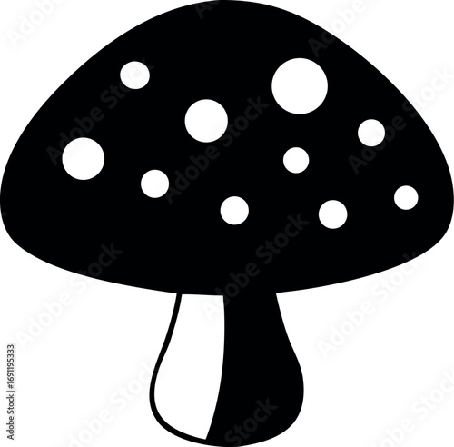 Mushroom icon in flat style. Boletus vector illustration