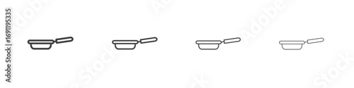 Frying pan icons vector graphics for web designs