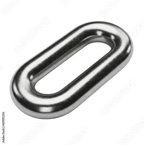 Vector art of stainless steel oval ring connector link