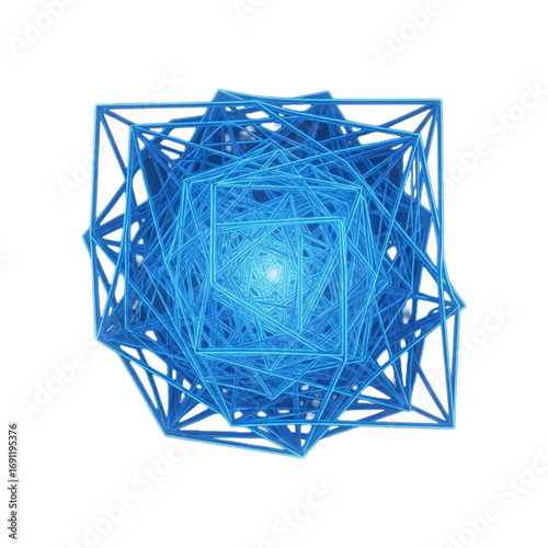Vector art of abstract geometric wireframe cube structure