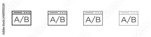 A B test icons vector graphics for web designs