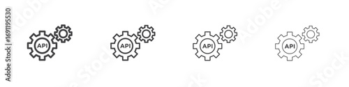 API icons vector graphics for web designs