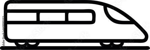 Train Side View Outline Icon Silhouette vector