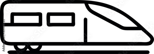 Train Side View Outline Icon Silhouette vector