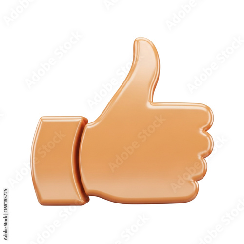 Vector art of 3d thumbs up hand gesture