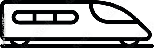 Train Side View Outline Icon Silhouette vector