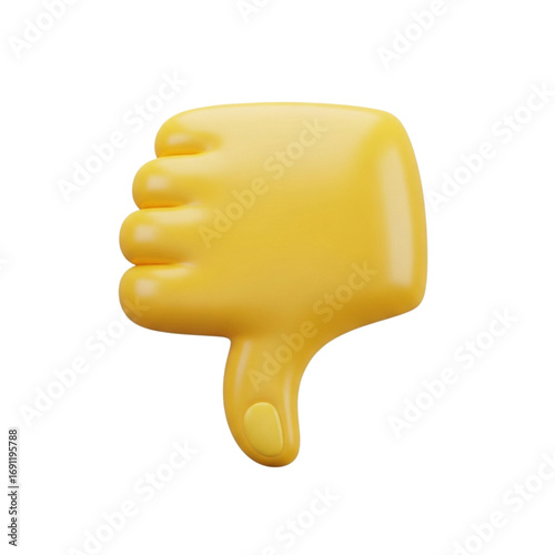 Vector art of yellow thumbs down hand gesture