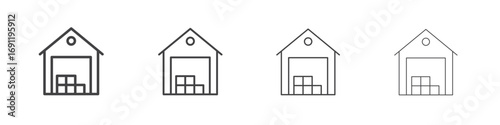 Warehouse icons vector graphics for web designs
