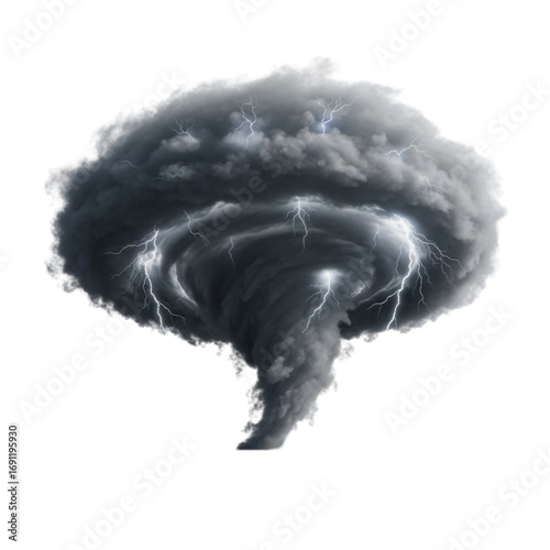 Vector art of dark swirling tornado cloud