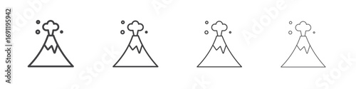 Volcano icons vector graphics for web designs