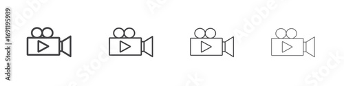 Video camera icons vector graphics for web designs