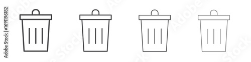 Trash icons vector graphics for web designs