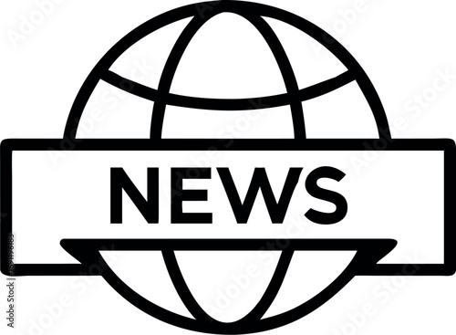 World news flat vector icon. News symbol logo illustration.