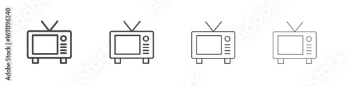 Television icons vector graphics for web designs