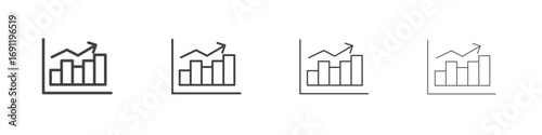 Statistics icons vector graphics for web designs