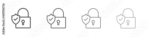 Security lock icons vector graphics for web designs