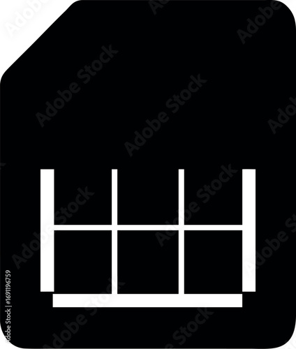 sim card vector icon. Sim card icon symbol. Sim card - mobile slot icon. 