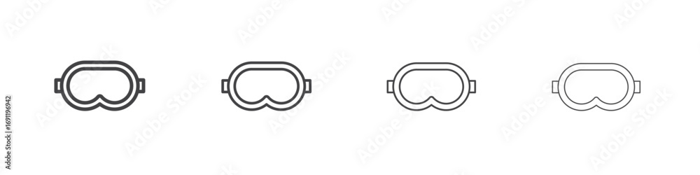 Obraz premium Safety goggles icons vector graphics for web designs