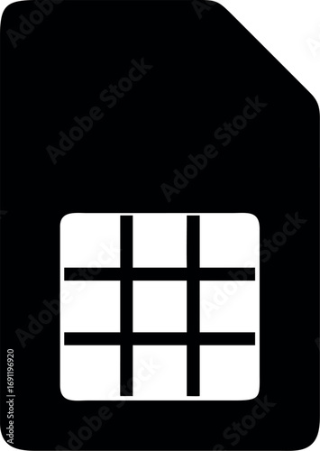 sim card vector icon. Sim card icon symbol. Sim card - mobile slot icon. 