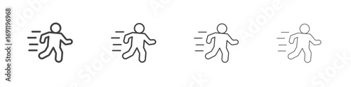 Running icons vector graphics for web designs