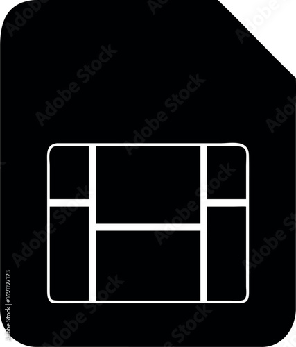 sim card vector icon. Sim card icon symbol. Sim card - mobile slot icon. 