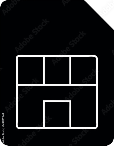 sim card vector icon. Sim card icon symbol. Sim card - mobile slot icon. 